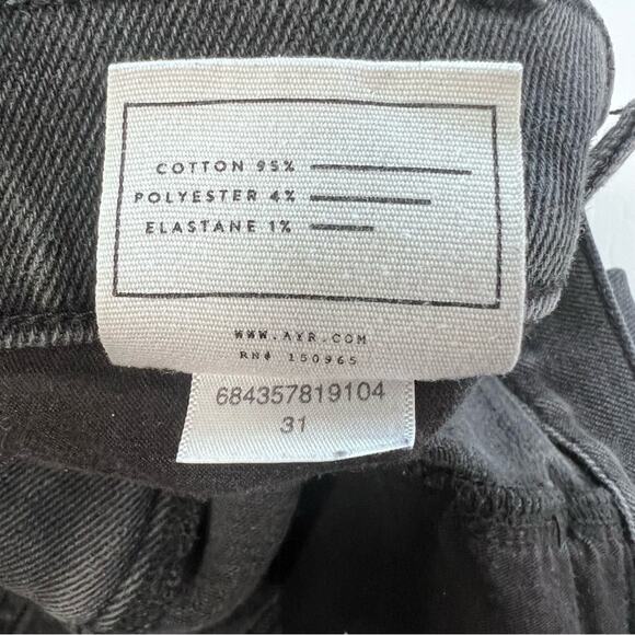 AYR Sz 31 The Beat Barrel Leg Jeans Uni Black Jeans - Picture 8 of 9